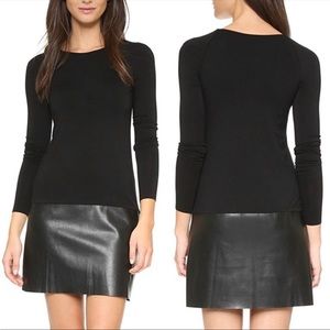 Long Sleeve Bailey 44 Mini Dress with Black Leather